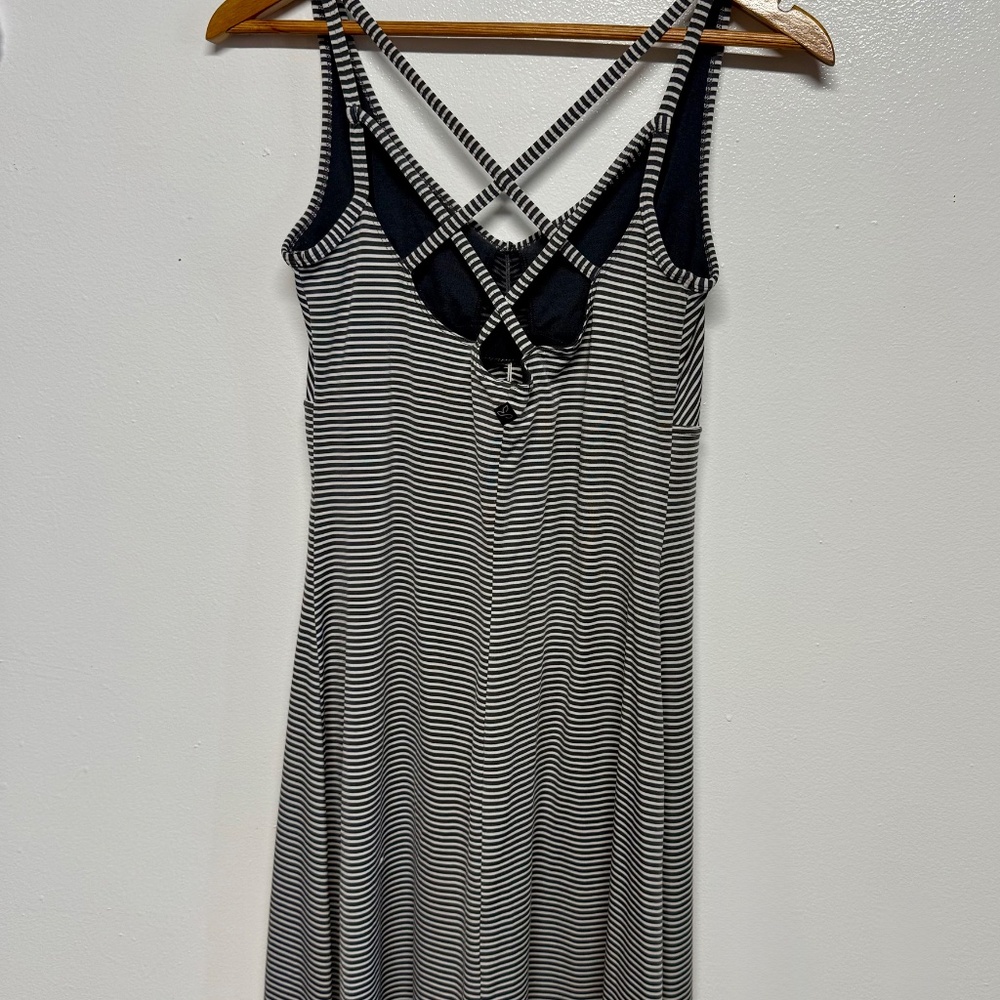 Prana Women's M Gray Pink Striped Dreaming Dress Athleisure Shelf Bra Strappy - Picture 2 of 7